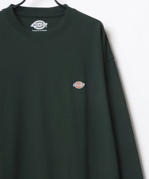 Dickies/ディッキーズ ビッグシルエット ミニロゴワッペン ワンポイント刺繍 ロングスリーブTシャツ/レディース メンズ ロンT