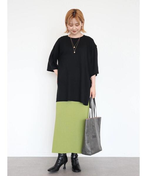 AMERICAN HOLIC（アメリカンホリック）の「5分袖サイドリボンニットチュニック（ニット/セーター・レディース・ブラック/ブルー/ボルドー・M/L）」の7枚目の写真