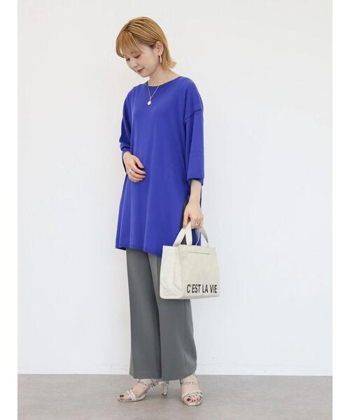 AMERICAN HOLIC（アメリカンホリック）の「5分袖サイドリボンニットチュニック（ニット/セーター・レディース・ブラック/ブルー/ボルドー・M/L）」の13枚目の写真