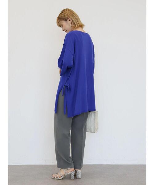 AMERICAN HOLIC（アメリカンホリック）の「5分袖サイドリボンニットチュニック（ニット/セーター・レディース・ブラック/ブルー/ボルドー・M/L）」の15枚目の写真