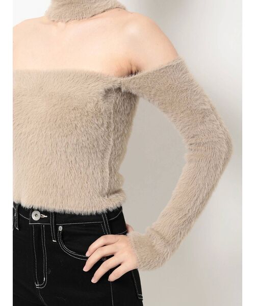 GYDA（ジェイダ）の「2WAYシャギーチョーカーニットトップス（ニット/セーター・レディース・オフホワイト/ブラック/ベージュ・FREE）」の19枚目の写真