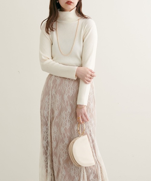 natural couture（ナチュラルクチュール）の「2022AWアイテム/好評リバイバル/もちもちベーシックリブタートル（ニット/セーター・レディース・ブラック/ベージュ/オフホワイト/オレンジ/ブルー/その他1・FREE）」の19枚目の写真