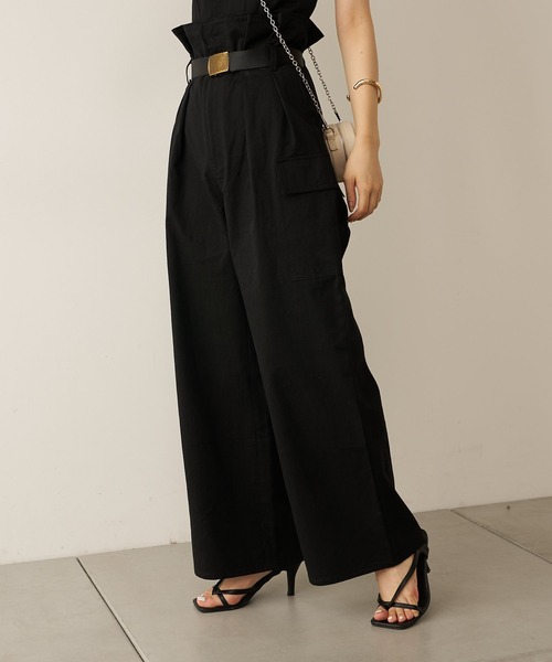 Chico（チコ）の「ベルト付きハイウエストカーゴロングパンツ（カーゴパンツ・レディース・ブラック/ベージュ/カーキ・FREE）」の6枚目の写真