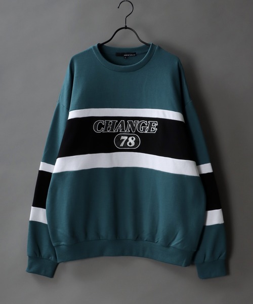 SITRY(シトリー)の「wide silhouette patch logo sweat/ワイドシルエット ワッペン ロゴ スウェット/トレーナー(スウェット・メンズ・ブラック/オフホワイト/グレイッシュブルー・M/L)」の3枚目の写真