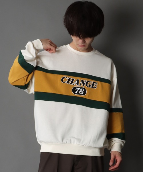 SITRY(シトリー)の「wide silhouette patch logo sweat/ワイドシルエット ワッペン ロゴ スウェット/トレーナー(スウェット・メンズ・ブラック/オフホワイト/グレイッシュブルー・M/L)」の15枚目の写真