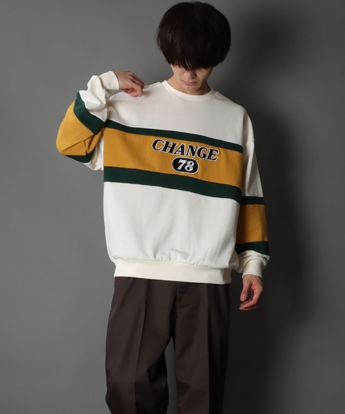 SITRY(シトリー)の「wide silhouette patch logo sweat/ワイドシルエット ワッペン ロゴ スウェット/トレーナー(スウェット・メンズ・ブラック/オフホワイト/グレイッシュブルー・M/L)」の14枚目の写真