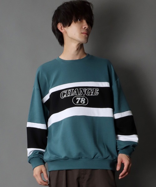 SITRY(シトリー)の「wide silhouette patch logo sweat/ワイドシルエット ワッペン ロゴ スウェット/トレーナー(スウェット・メンズ・ブラック/オフホワイト/グレイッシュブルー・M/L)」の20枚目の写真