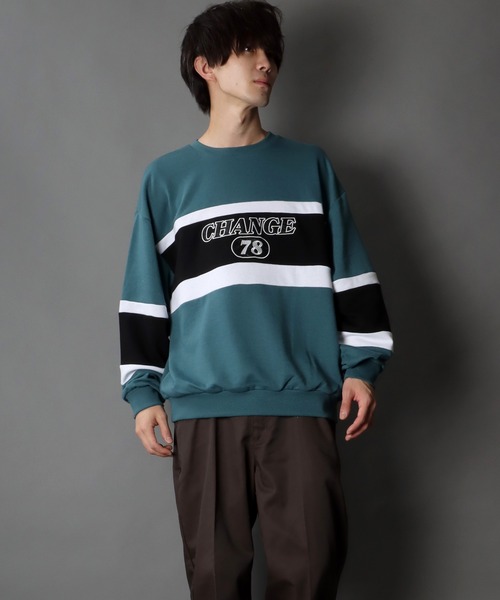 SITRY(シトリー)の「wide silhouette patch logo sweat/ワイドシルエット ワッペン ロゴ スウェット/トレーナー(スウェット・メンズ・ブラック/オフホワイト/グレイッシュブルー・M/L)」の21枚目の写真