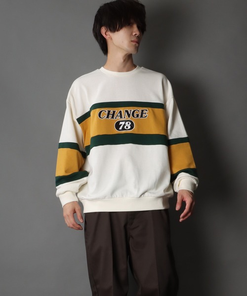 SITRY(シトリー)の「wide silhouette patch logo sweat/ワイドシルエット ワッペン ロゴ スウェット/トレーナー(スウェット・メンズ・ブラック/オフホワイト/グレイッシュブルー・M/L)」の12枚目の写真