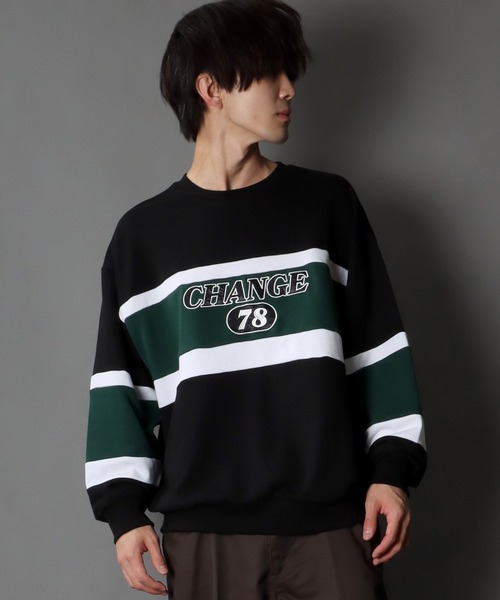 SITRY(シトリー)の「wide silhouette patch logo sweat/ワイドシルエット ワッペン ロゴ スウェット/トレーナー(スウェット・メンズ・ブラック/オフホワイト/グレイッシュブルー・M/L)」の18枚目の写真