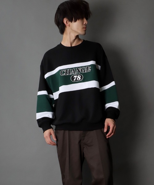SITRY(シトリー)の「wide silhouette patch logo sweat/ワイドシルエット ワッペン ロゴ スウェット/トレーナー(スウェット・メンズ・ブラック/オフホワイト/グレイッシュブルー・M/L)」の19枚目の写真