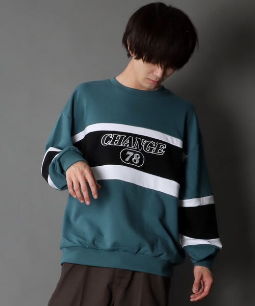 SITRY(シトリー)の「wide silhouette patch logo sweat/ワイドシルエット ワッペン ロゴ スウェット/トレーナー(スウェット・メンズ・ブラック/オフホワイト/グレイッシュブルー・M/L)」の22枚目の写真