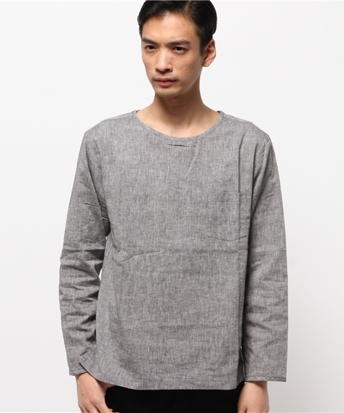 CIAOPANIC（チャオパニック）の「【Ciaopanic】　F.L.Bプルオーバーシャツ（シャツ/ブラウス・メンズ・ホワイト/チャコールグレー/サックスブルー・MEDIUM/LARGE）」の2枚目の写真