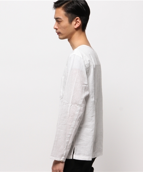 CIAOPANIC（チャオパニック）の「【Ciaopanic】　F.L.Bプルオーバーシャツ（シャツ/ブラウス・メンズ・ホワイト/チャコールグレー/サックスブルー・MEDIUM/LARGE）」の7枚目の写真