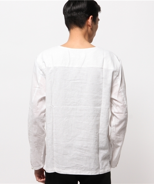 CIAOPANIC（チャオパニック）の「【Ciaopanic】　F.L.Bプルオーバーシャツ（シャツ/ブラウス・メンズ・ホワイト/チャコールグレー/サックスブルー・MEDIUM/LARGE）」の8枚目の写真