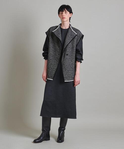 【美品✨】＜LOEFF＞ワッシャー サテン ペンシル ワンピース LOEFF（ロエフ）の「＜LOEFF＞ワッシャー サテン ペンシル