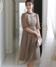 結婚式 パーティー ドレス シフォン 七分袖&ロング セレモニー フォーマル オケージョンドレス お呼ばれ 二次会 成人式