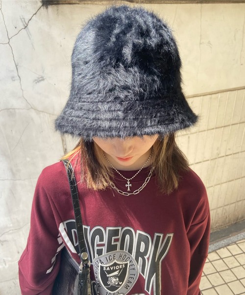 SPINNS（スピンズ）の「アンゴラバケットハット（ハット・レディース・ホワイト/ブラック/ブルー/ピンク・ONESIZE）」の16枚目の写真