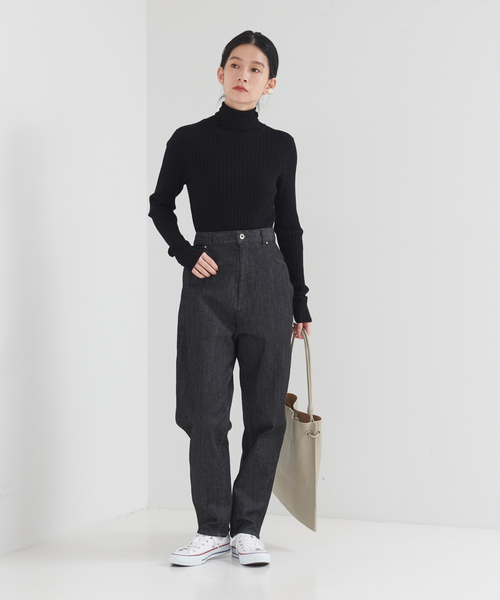 collex（コレックス）の「タートルリブプルオーバー（ニット/セーター・レディース・ネイビー/ホワイト/グレー/ブラック・フリー）」の5枚目の写真