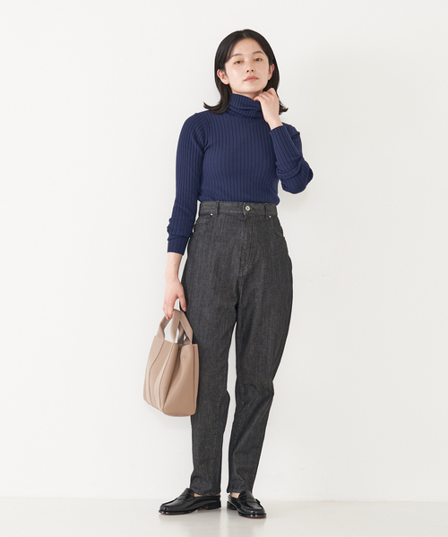 collex（コレックス）の「タートルリブプルオーバー（ニット/セーター・レディース・ネイビー/ホワイト/グレー/ブラック・フリー）」の8枚目の写真