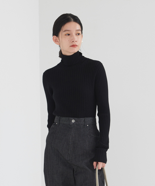 collex（コレックス）の「タートルリブプルオーバー（ニット/セーター・レディース・ネイビー/ホワイト/グレー/ブラック・フリー）」の10枚目の写真