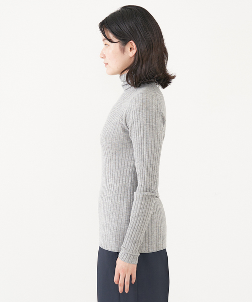 collex（コレックス）の「タートルリブプルオーバー（ニット/セーター・レディース・ネイビー/ホワイト/グレー/ブラック・フリー）」の14枚目の写真