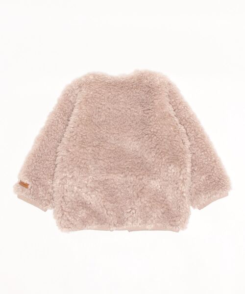 petit main（プティマイン）の「ボアジップジャケット（Tシャツ/カットソー・キッズ・モカ/アイボリー/ライトピンク・80ｃｍ/90cm/110cm/100cm/120cm/130cm）」の5枚目の写真