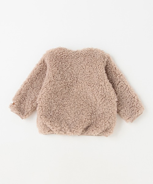 petit main（プティマイン）の「ボアジップジャケット（Tシャツ/カットソー・キッズ・モカ/アイボリー/ライトピンク・80ｃｍ/90cm/110cm/100cm/120cm/130cm）」の6枚目の写真