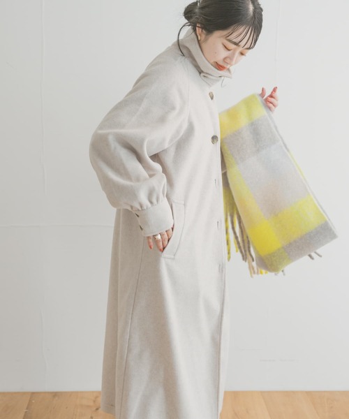 ITEMS URBANRESEARCH(アイテムズ アーバンリサーチ)の「スタンドカラーコート(ステンカラーコート・レディース・ライトベージュ/ブラウン/ブラック・FREE)」の10枚目の写真