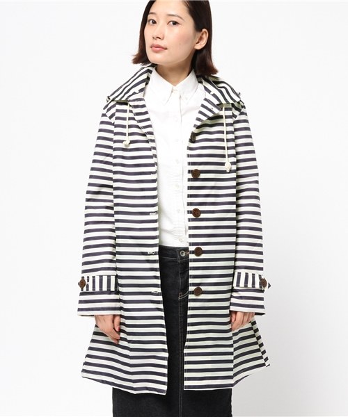 LBC（エルビーシー）の「レインコート ボーダー              （レインコート/ポンチョ・レディース・ブラック/ネイビー・ONE SIZE）」の2枚目の写真