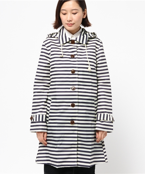 LBC（エルビーシー）の「レインコート ボーダー              （レインコート/ポンチョ・レディース・ブラック/ネイビー・ONE SIZE）」の3枚目の写真