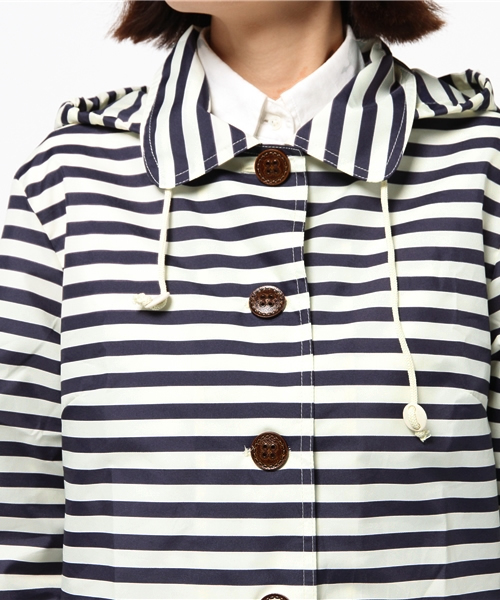 LBC（エルビーシー）の「レインコート ボーダー              （レインコート/ポンチョ・レディース・ブラック/ネイビー・ONE SIZE）」の7枚目の写真