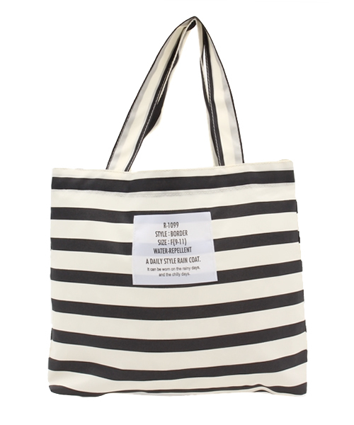 LBC（エルビーシー）の「レインコート ボーダー              （レインコート/ポンチョ・レディース・ブラック/ネイビー・ONE SIZE）」の11枚目の写真