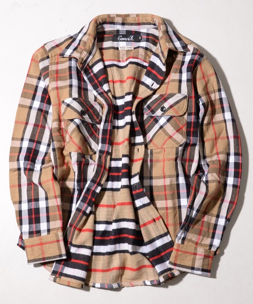 SILVER BULLET（シルバーバレット）の「『ALCARZA/アルカーザ』ヘヴィネルチェックシャツ（シャツ/ブラウス・メンズ・ブルー/ダークグリーン/ブラウン/グリーン/イエロー/レンガ/マスタード/レッド/オレンジ/オレンジ系1/レッド系1/グレー/ホワイト/ライトベージュ/サックスブルー/ピンク/サンドベージュ/ブラウン系その他/イエロー系その他/ブラック系その他/オレンジ系その他/ホワイト系その他/ベージュ系その他/ベージュ系その他2/レッド系その他/パープル/ネイビー/スカイブルー/アッシュグレー/ボルドー/ミント/アイボリー/ブラウン系2/イエロー系1/ブラック系2/ブラック系1/ブラウン系1/グレー系1/ベージュ/サックスブルー系1/ブルー系1/オレンジ系2/ブルー系2/ブラウン系3/グリーン系1/レッド系2・M/XL/L）」の18枚目の写真