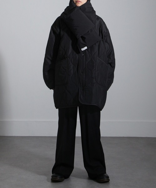 NILWAY（ニルウェイ）の「中綿ボリュームナイロンマフラー（マフラー・メンズ・ブラック/ベージュ/カーキ・FREE）」の7枚目の写真