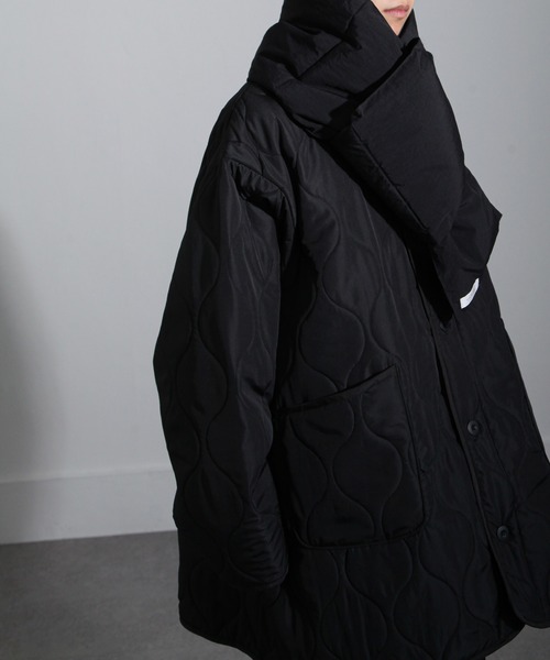 NILWAY（ニルウェイ）の「中綿ボリュームナイロンマフラー（マフラー・メンズ・ブラック/ベージュ/カーキ・FREE）」の12枚目の写真