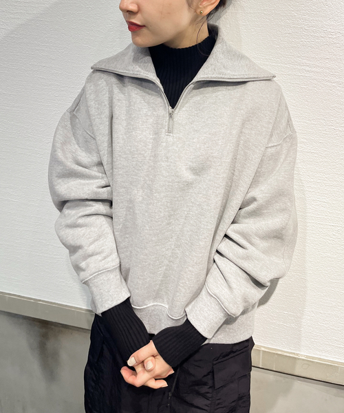 JOINT WORKS(ジョイントワークス)の「TCハーフジップ プルオーバースウェット(スウェット・レディース・グレー/ブラック/モスグリーン・FREE)」の3枚目の写真