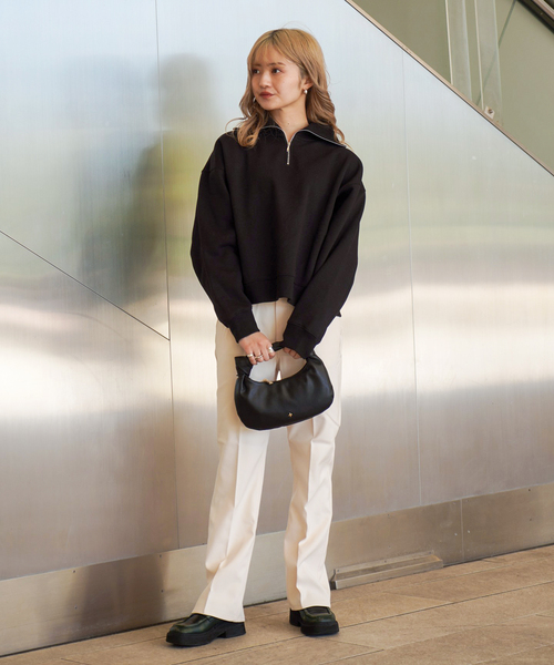 JOINT WORKS(ジョイントワークス)の「TCハーフジップ プルオーバースウェット(スウェット・レディース・グレー/ブラック/モスグリーン・FREE)」の17枚目の写真