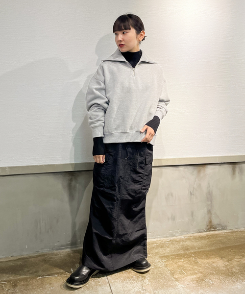 JOINT WORKS(ジョイントワークス)の「TCハーフジップ プルオーバースウェット(スウェット・レディース・グレー/ブラック/モスグリーン・FREE)」の4枚目の写真