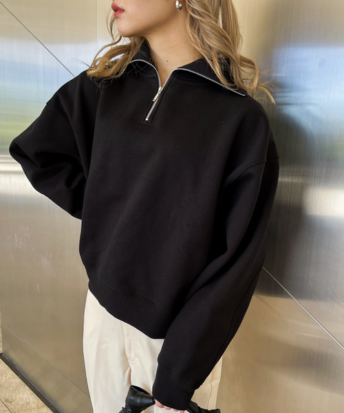 JOINT WORKS(ジョイントワークス)の「TCハーフジップ プルオーバースウェット(スウェット・レディース・グレー/ブラック/モスグリーン・FREE)」の22枚目の写真