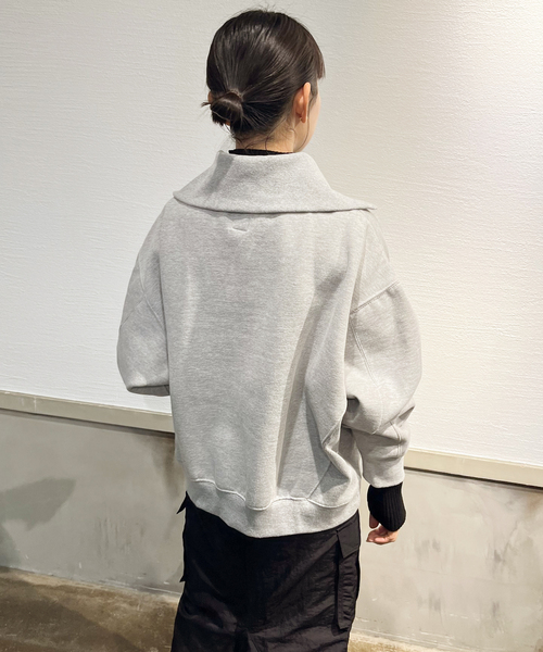 JOINT WORKS(ジョイントワークス)の「TCハーフジップ プルオーバースウェット(スウェット・レディース・グレー/ブラック/モスグリーン・FREE)」の6枚目の写真