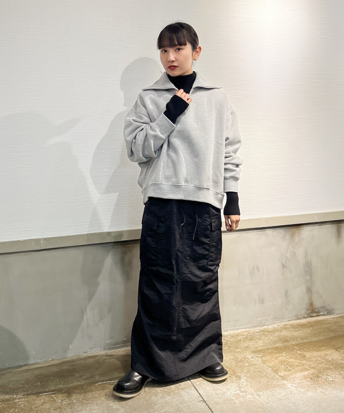 JOINT WORKS(ジョイントワークス)の「TCハーフジップ プルオーバースウェット(スウェット・レディース・グレー/ブラック/モスグリーン・FREE)」の11枚目の写真