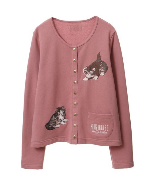 PINK HOUSE(ピンクハウス)の「キティーズ・ブラザーズ刺繍スウェットカーディガン(カーディガン/ボレロ・レディース・キナリ/グリーン/ピンク・LARGE/MEDIUM)」の11枚目の写真