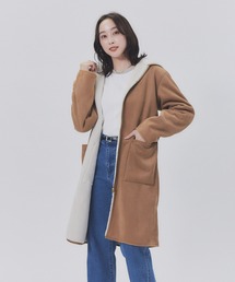 HONEYSUCKLE ROSE | HONEYSUCKLE ROSE(ハニーサックルローズ)【レディース】フェイクムートンフードコート(その他アウター)