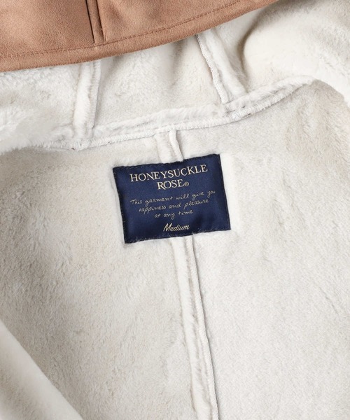 HONEYSUCKLE ROSE（ハニーサックルローズ）の「HONEYSUCKLE ROSE(ハニーサックルローズ)【レディース】フェイクムートンフードコート（その他アウター・レディース・グレー/ブラウン・L/M）」の8枚目の写真