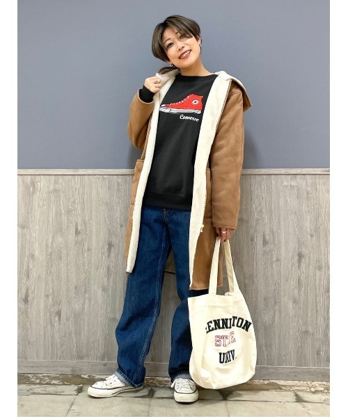 HONEYSUCKLE ROSE（ハニーサックルローズ）の「HONEYSUCKLE ROSE(ハニーサックルローズ)【レディース】フェイクムートンフードコート（その他アウター・レディース・グレー/ブラウン・L/M）」の14枚目の写真