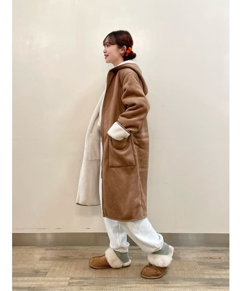 6.6万円ブラウン コート 未使用タグ付き（ムートン様）週末セール セール】シングルブレスト テディベアコート /ムートンタッチ/冬