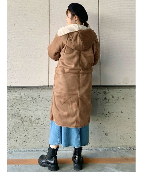 セール】【HONEYSUCKLE ROSE】フェイクムートンフードコート（ダウン