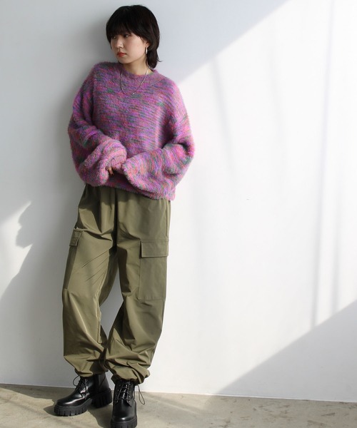 GeeRA（ジーラ）の「ミックスシャギーショートニット（ニット/セーター・レディース・ピンク/ミント/ブルー・MEDIUM）」の13枚目の写真