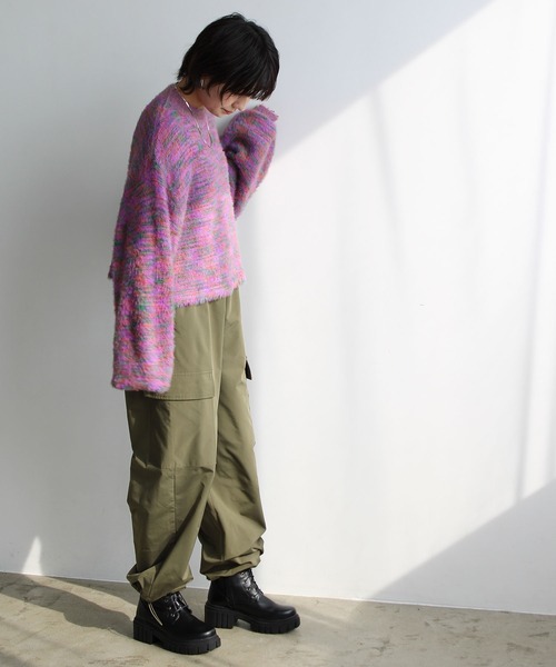 GeeRA（ジーラ）の「ミックスシャギーショートニット（ニット/セーター・レディース・ピンク/ミント/ブルー・MEDIUM）」の14枚目の写真